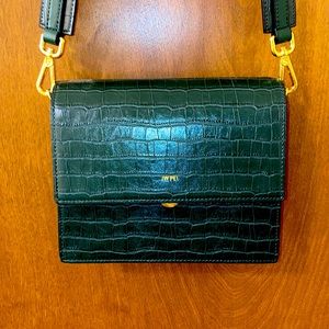 NWT JW PEI Mini Flap Bag Dark Green PLUS Iris Golden Chain Strap